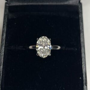 2 Carat Oval Lab Diamond Solitaire Ring IGI Cert